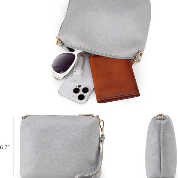 Hobo Bags Purse for Women Ultra Soft Foldable Shoulder Slouchy Handbags with Cos - Picture 6 of 6